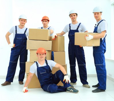 Professional removal service handling office equipment
