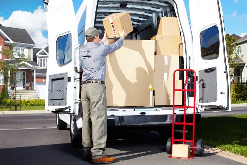 Removal office team handling unpacking at new location
