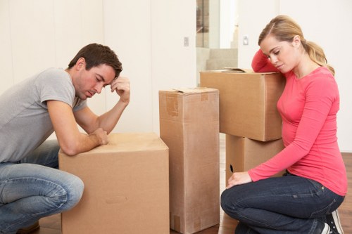 Removal Office team transporting office furniture