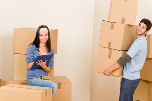 Satisfied customers with their belongings