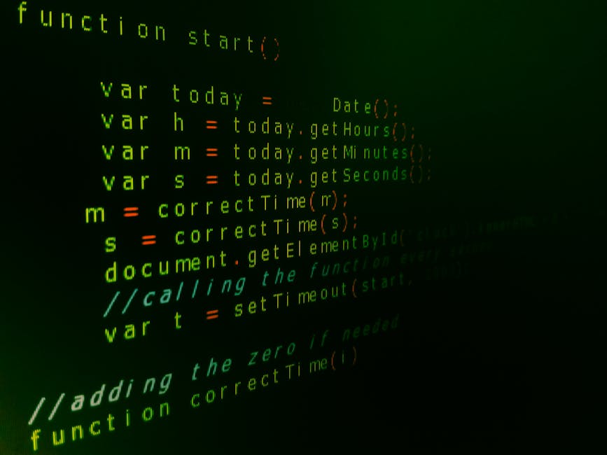 Close-up of a computer screen displaying colorful lines of code in a coding environment, with syntax highlighting in orange, yellow, pink, green, and purple. The code appears to be related to error ha